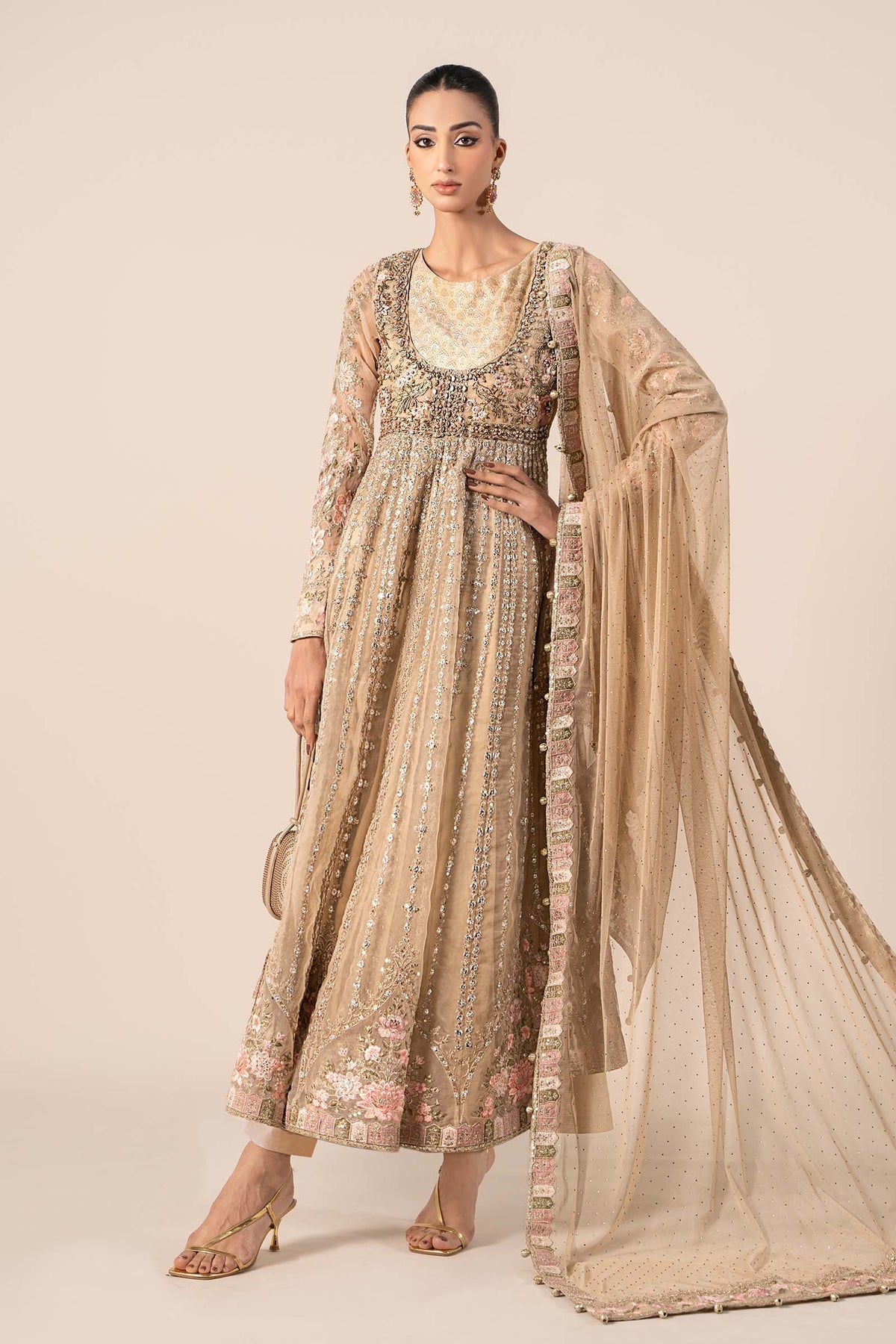 Maria B | Formal Wears | SF-EF25-43 XS Beige Organza