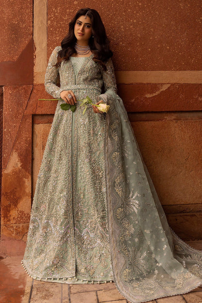 Motifz | Bridal Couture | 0015-MEHTAB EMBROIDERED ORGANZA STITCHED XL Ice Blue Organza