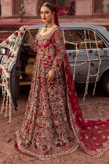 Motifz | Bridal Couture | 0019-SHANARA EMBROIDERED ORGANZA STITCHED S Red Organza