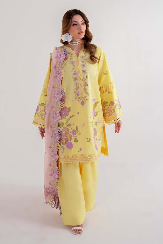 Sable Vogue | Luxury Lawn 25 | SL-01-25-V2 XS Maize Yellow Lawn