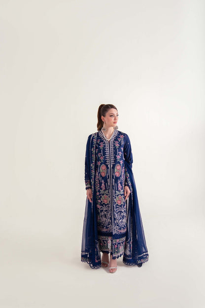 Sable Vogue | Luxury Lawn 25 | SL-07-25-V2 Custom Size Navy Blue Lawn