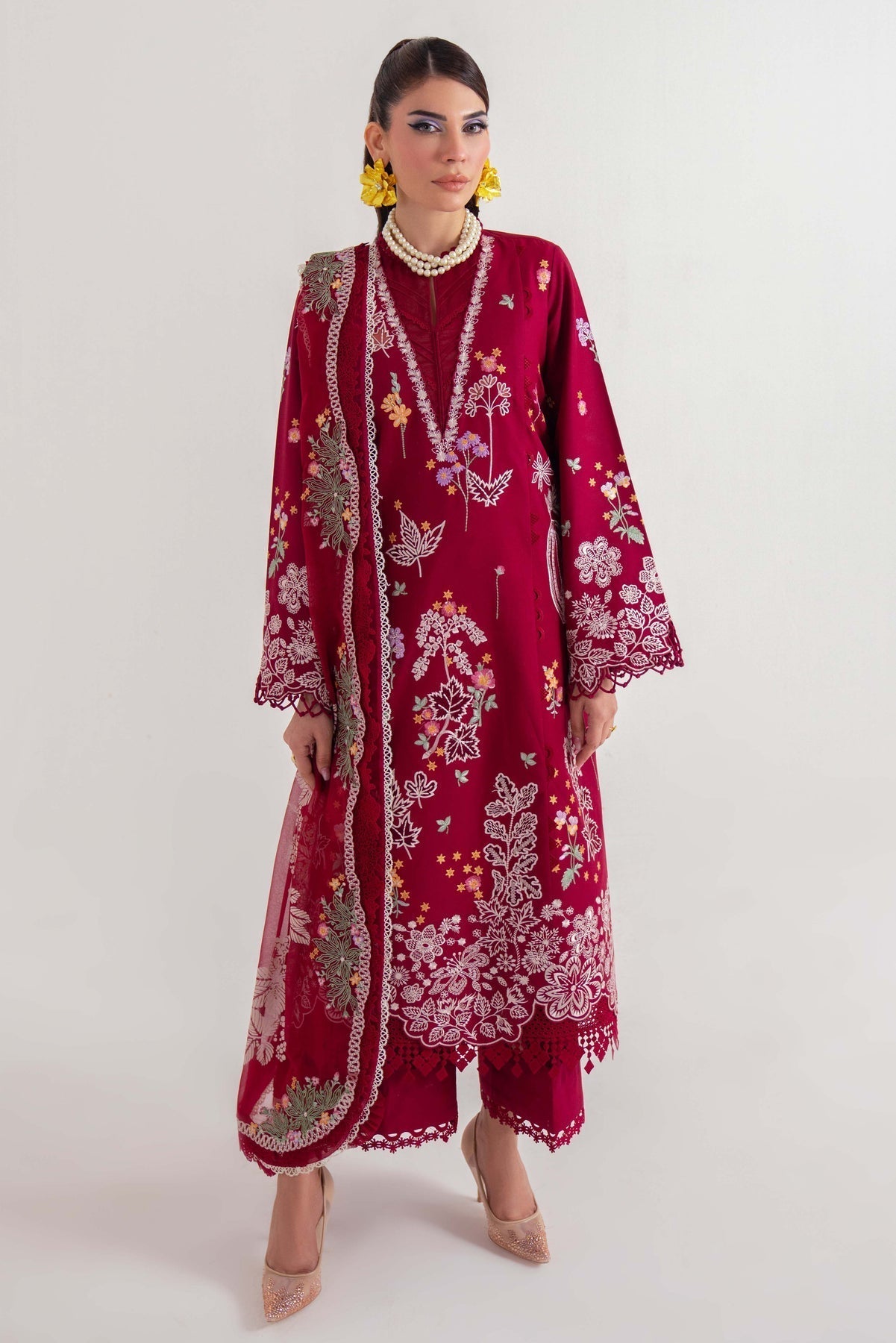 Sable Vogue | Luxury Lawn 25 | SL-08-25-V2 XS Haute Red Lawn
