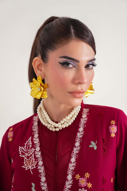 Sable Vogue | Luxury Lawn 25 | SL-08-25-V2 Custom Size Haute Red Lawn