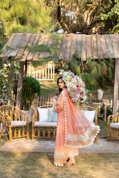 Sable Vogue | Luxury Formal 25 | SL-10-25-V1 Custom Size Peach Lawn