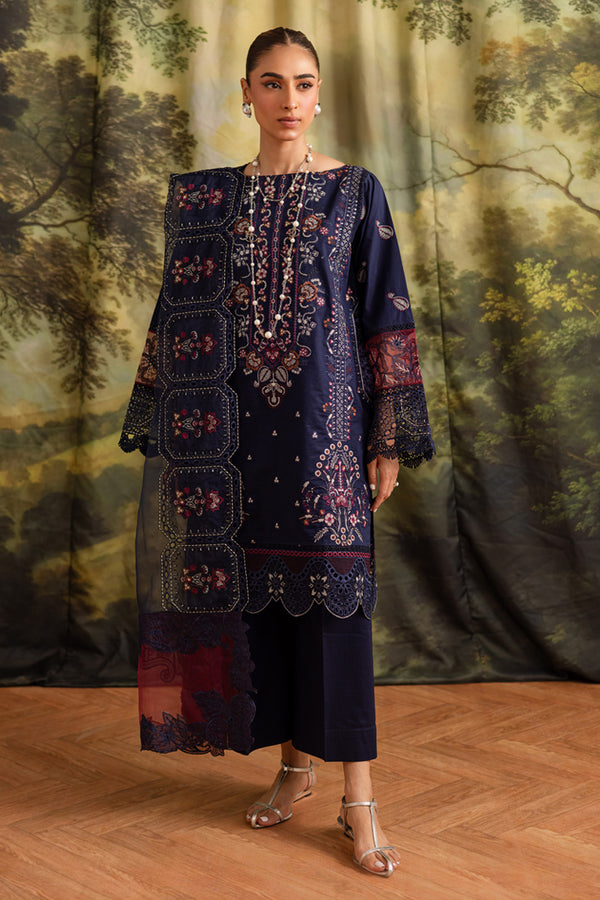 Marjjan | Guzel Lawn | SMC 205-A (Blue) - Pakistani Designer Dress - by Marjjan - Type : Ladies Clothes - 100% Original at Saira Sultan