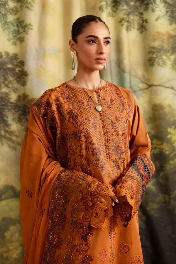 Marjjan | Guzel Lawn | SMC 208-A (Rust) - Pakistani Designer Dress - by Marjjan - Type : Ladies Clothes - 100% Original at Saira Sultan