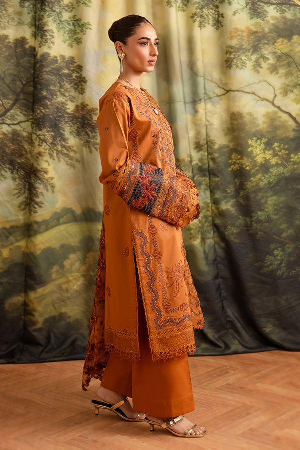 Marjjan | Guzel Lawn | SMC 208-A (Rust) - Pakistani Designer Dress - by Marjjan - Type : Ladies Clothes - 100% Original at Saira Sultan
