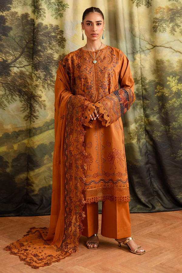 Marjjan | Guzel Lawn | SMC 208-A (Rust) - Pakistani Designer Dress - by Marjjan - Type : Ladies Clothes - 100% Original at Saira Sultan