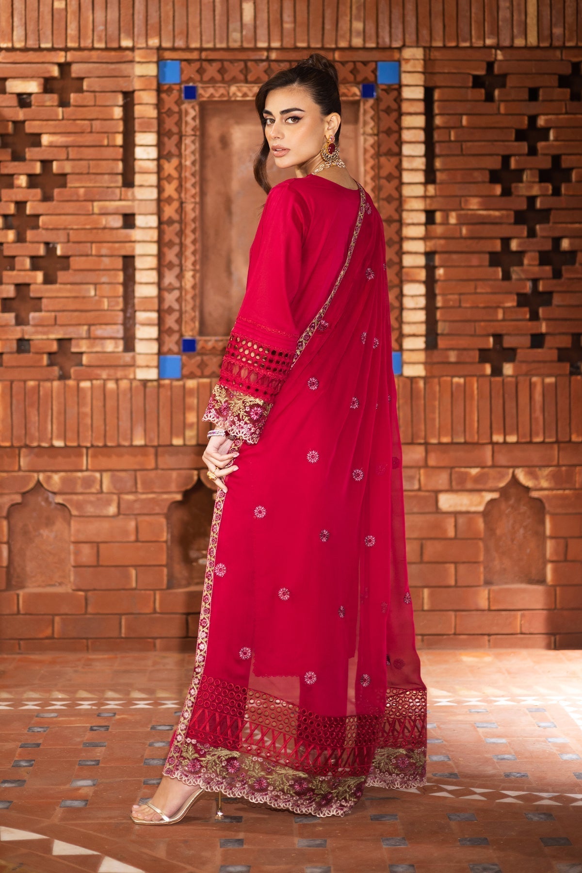 Imrozia Premium | Naya Luxury Eid Edit | SP-54 RINZA S pale red Lawn