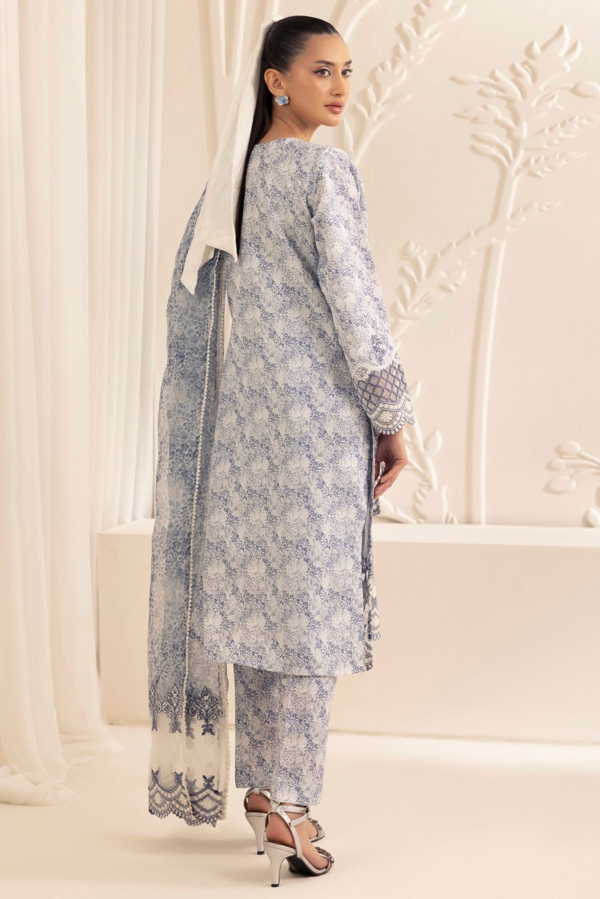 Mohagni | Tulip 25 | SPL-03 S White Silk lawn