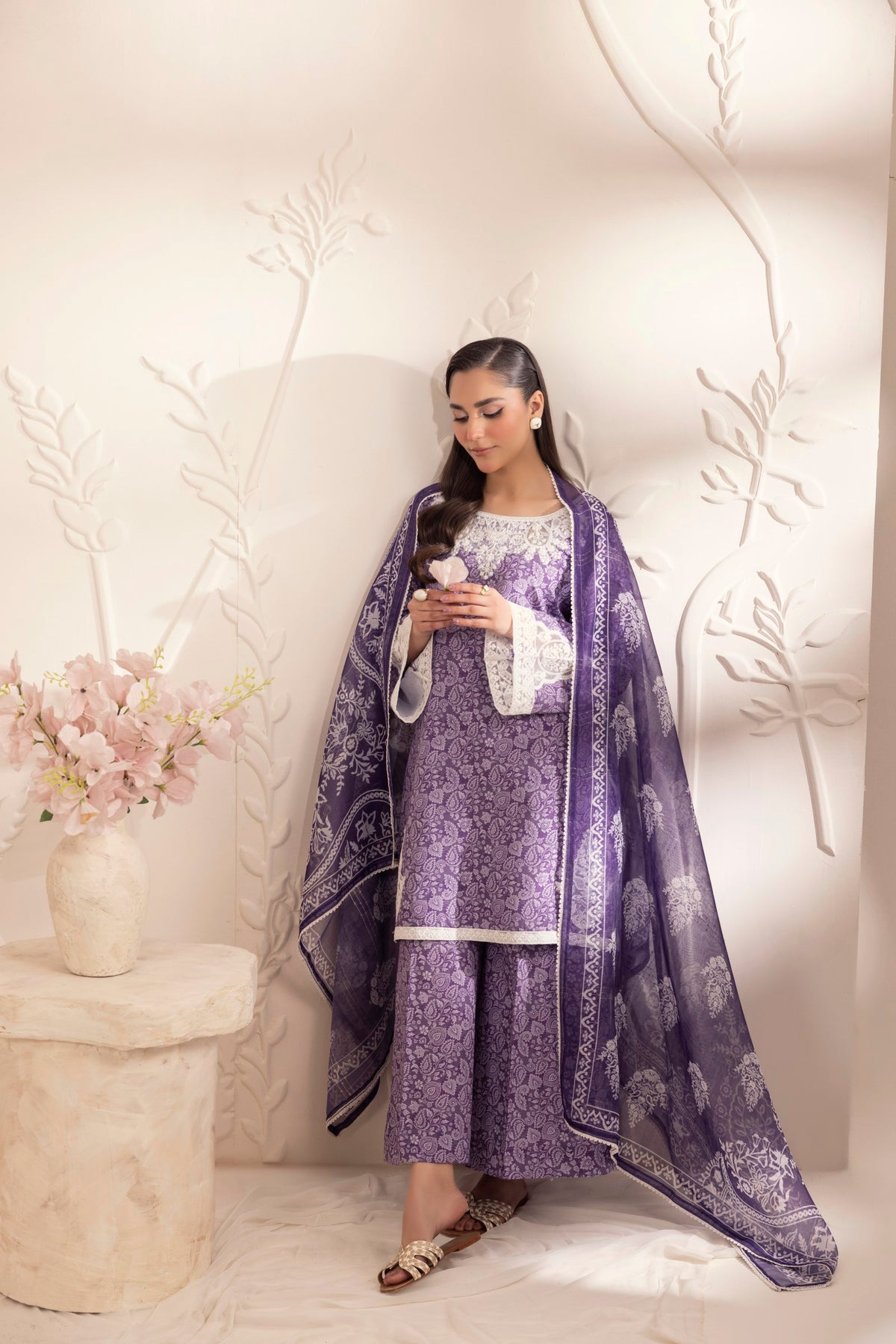 Mohagni | Tulip 25 | SPL-07 XL Dark Purple Silk lawn