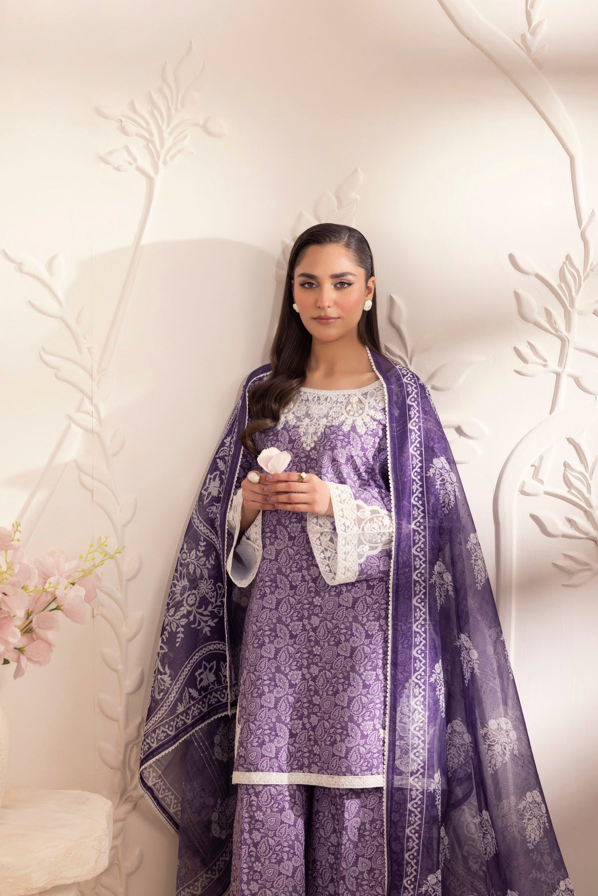 Mohagni | Tulip 25 | SPL-07 L Dark Purple Silk lawn