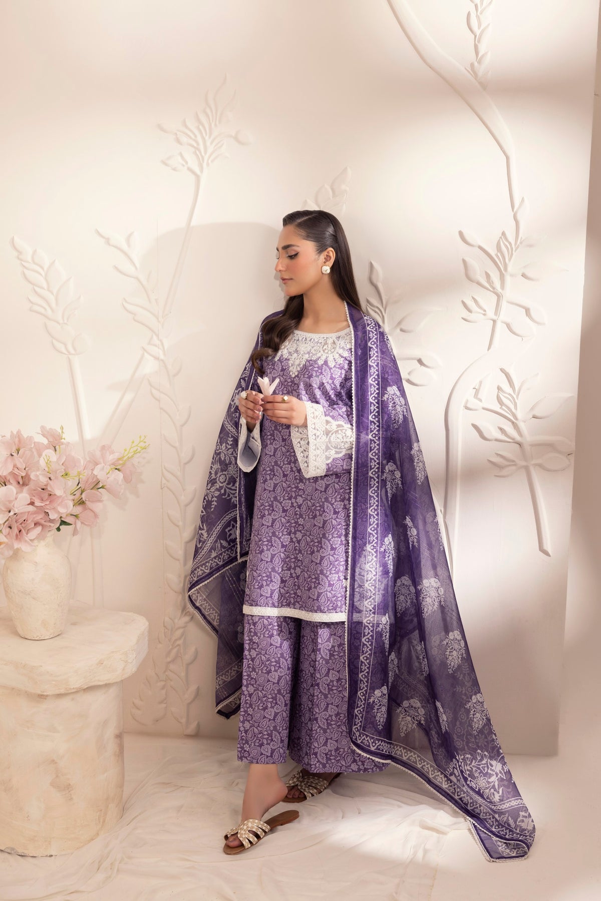 Mohagni | Tulip 25 | SPL-07 M Dark Purple Silk lawn