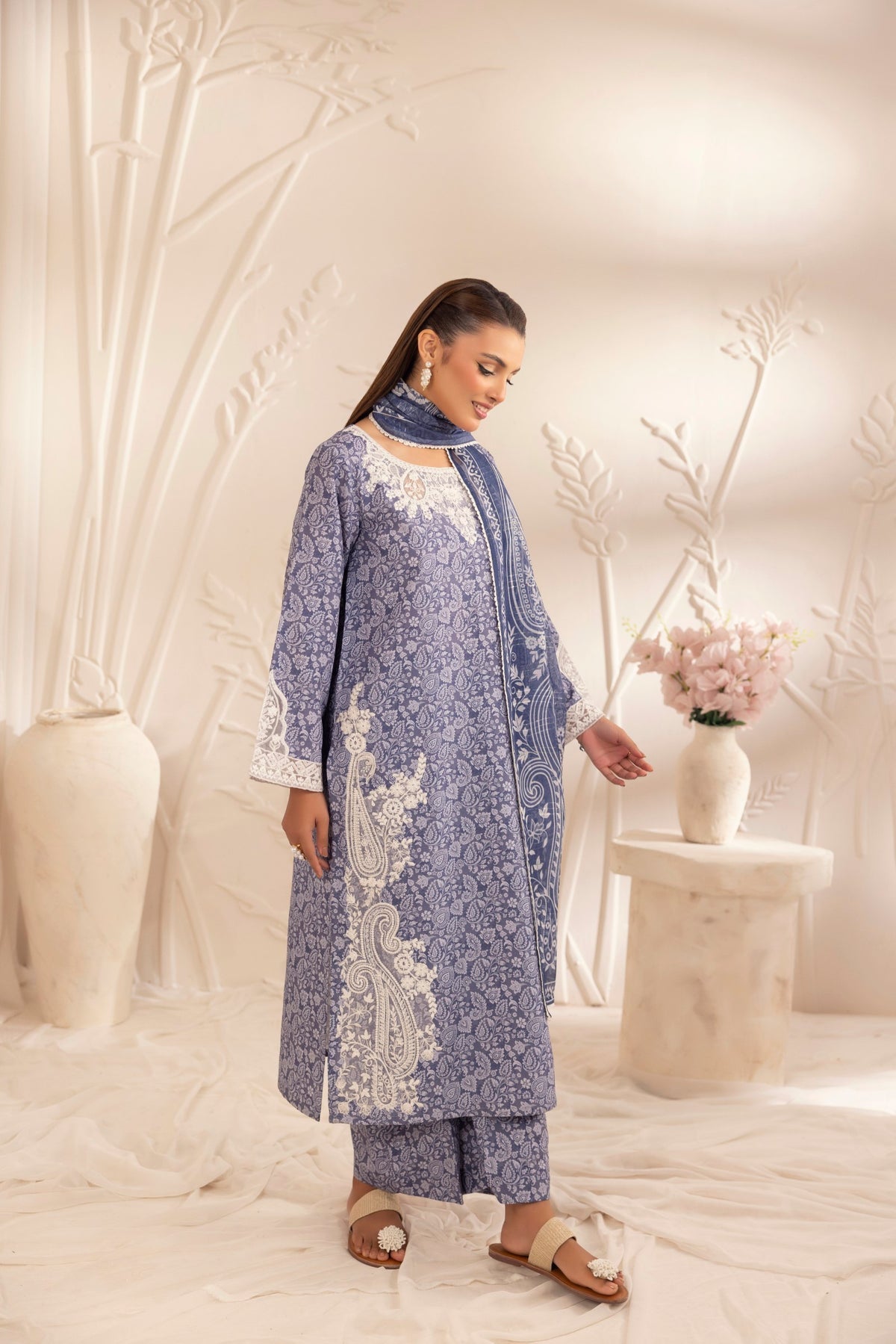 Mohagni | Tulip 25 | SPL-08 M Dark Lavender Silk lawn