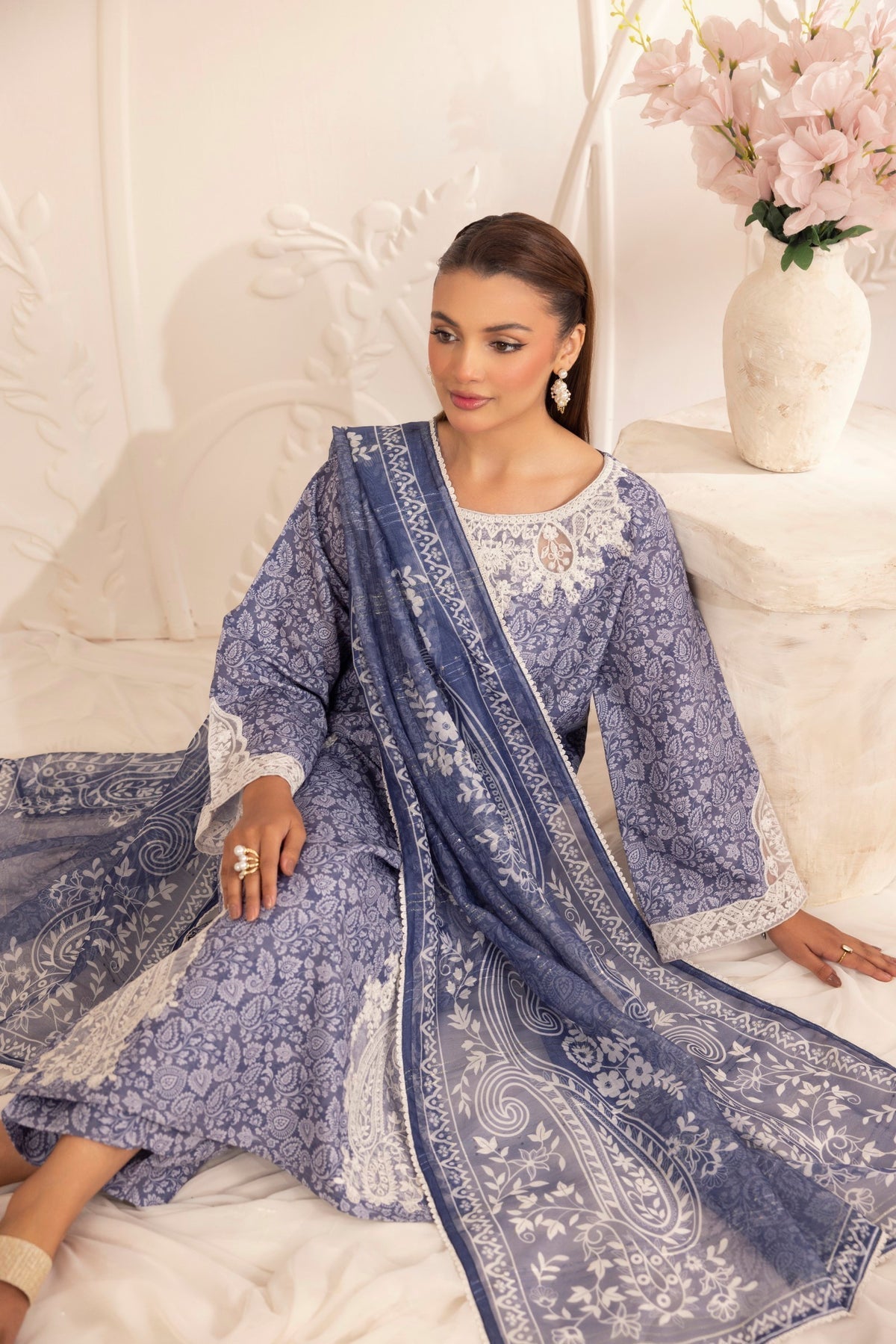 Mohagni | Tulip 25 | SPL-08 XL Dark Lavender Silk lawn