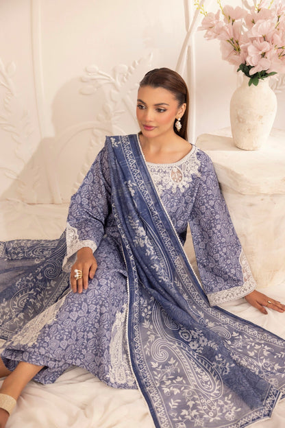 Mohagni | Tulip 25 | SPL-08 XL Dark Lavender Silk lawn