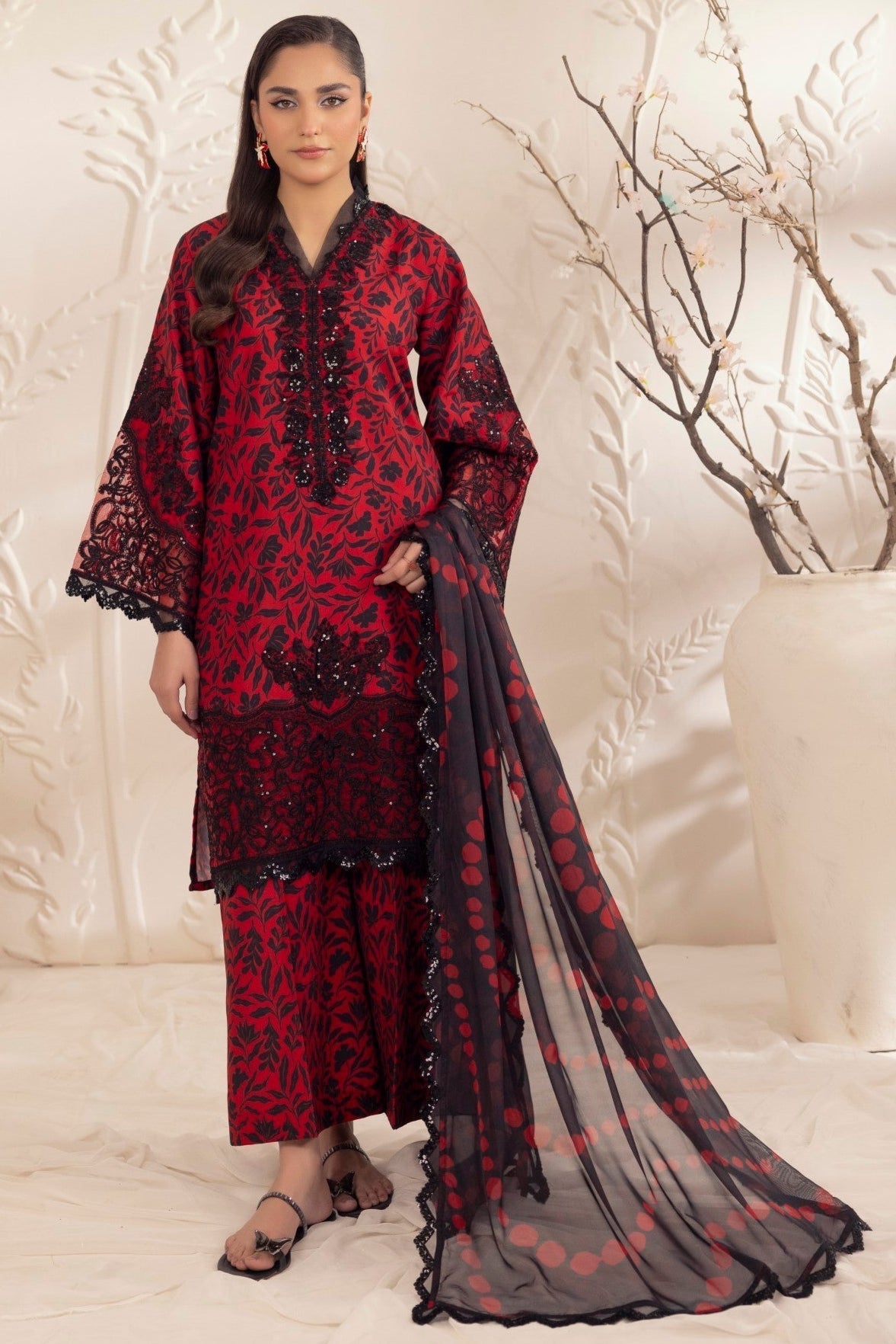 Mohagni | Tulip 25 | SPL-13 XL Haute Red Silk lawn