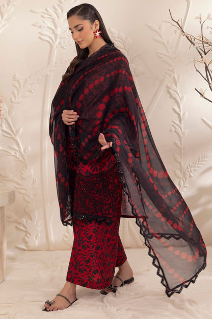Mohagni | Tulip 25 | SPL-13 M Haute Red Silk lawn