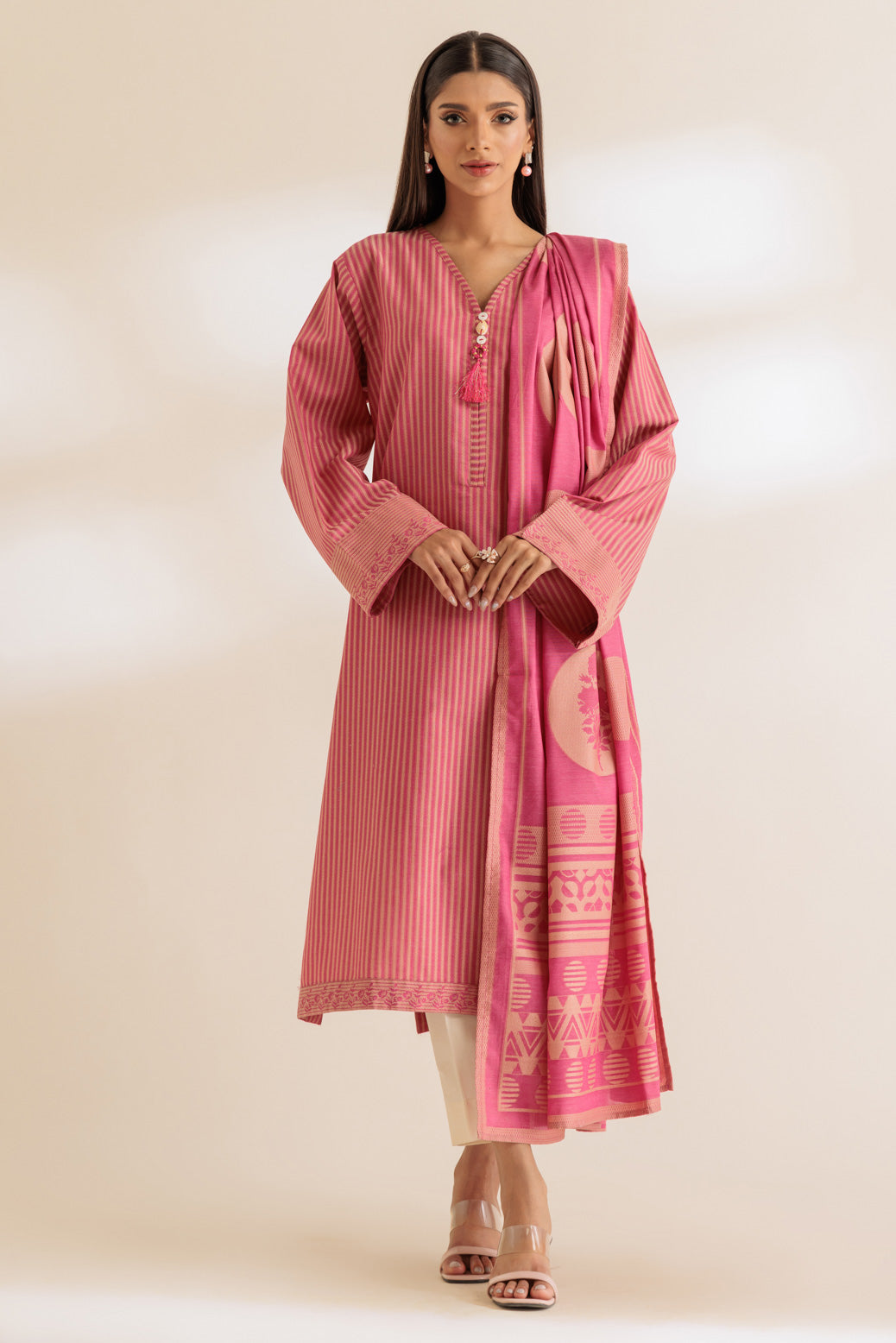 Bonanza Satrangi | Pink Jacquard 2 Piece (SS6242P35) 14 Pink