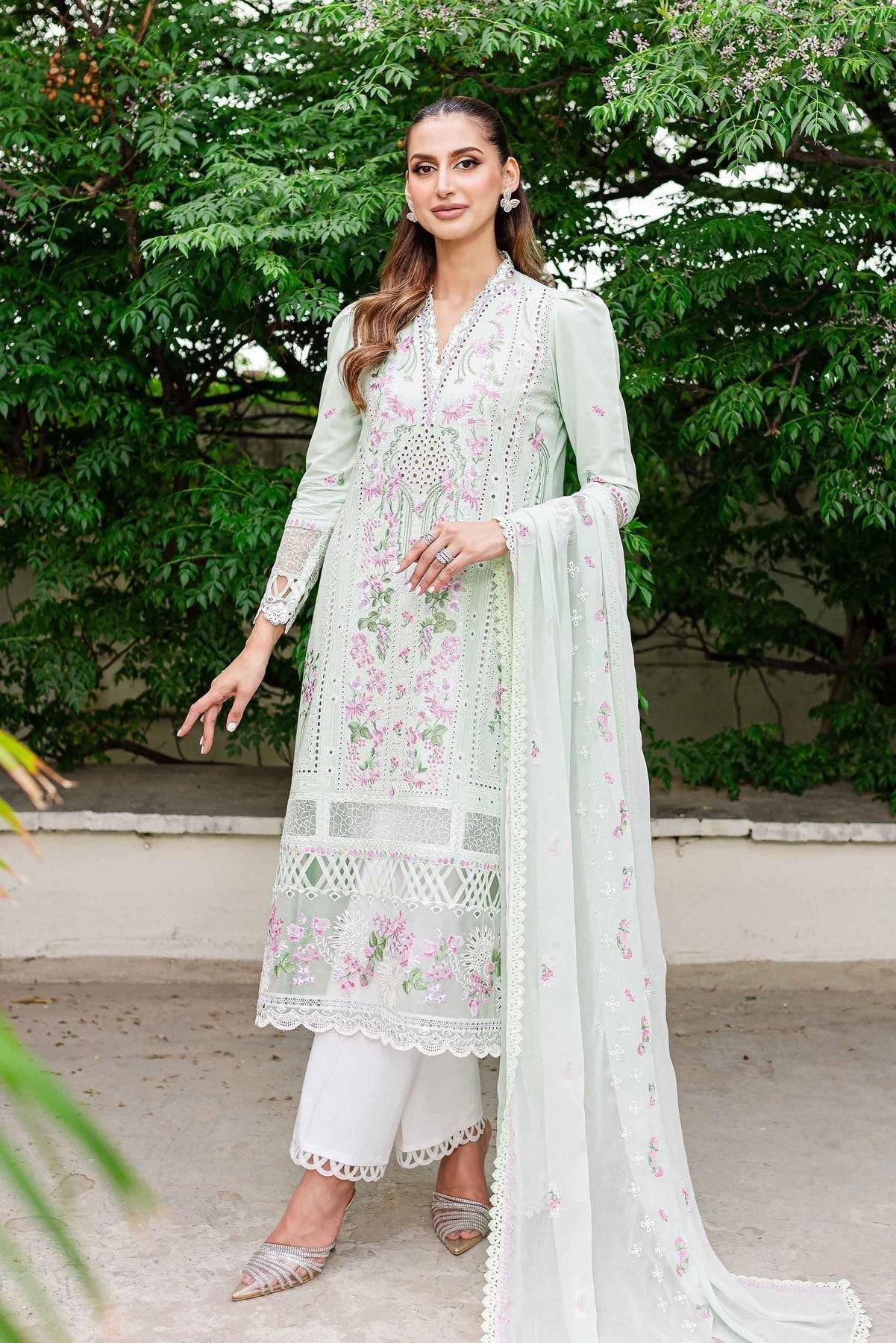 Sable Vogue | Shiree Lawn 24 | Mint Garden - Pakistani Designer Dress - by Sable Vogue | Type: Luxury - 100% Original at Saira Sultan