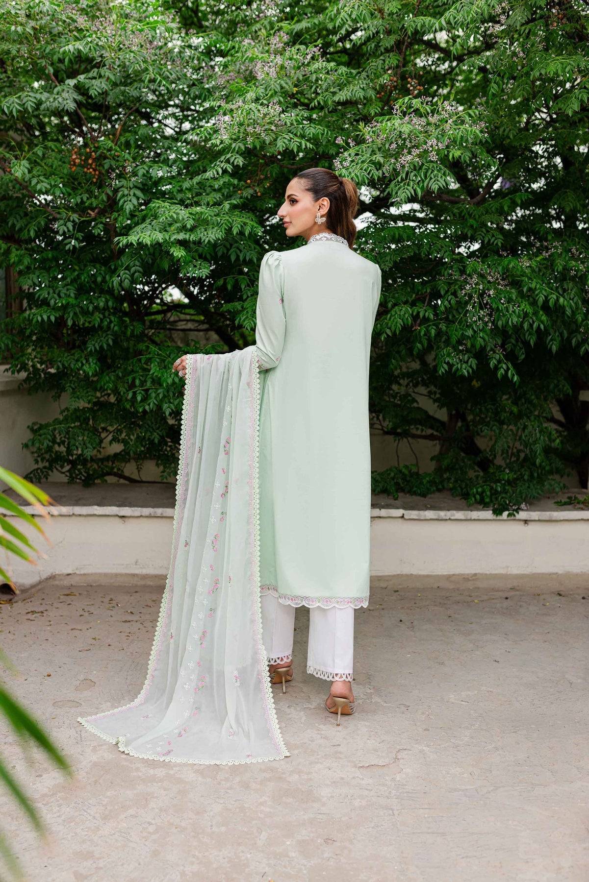 Sable Vogue | Shiree Lawn 24 | Mint Garden - Pakistani Designer Dress - by Sable Vogue | Type: Luxury - 100% Original at Saira Sultan