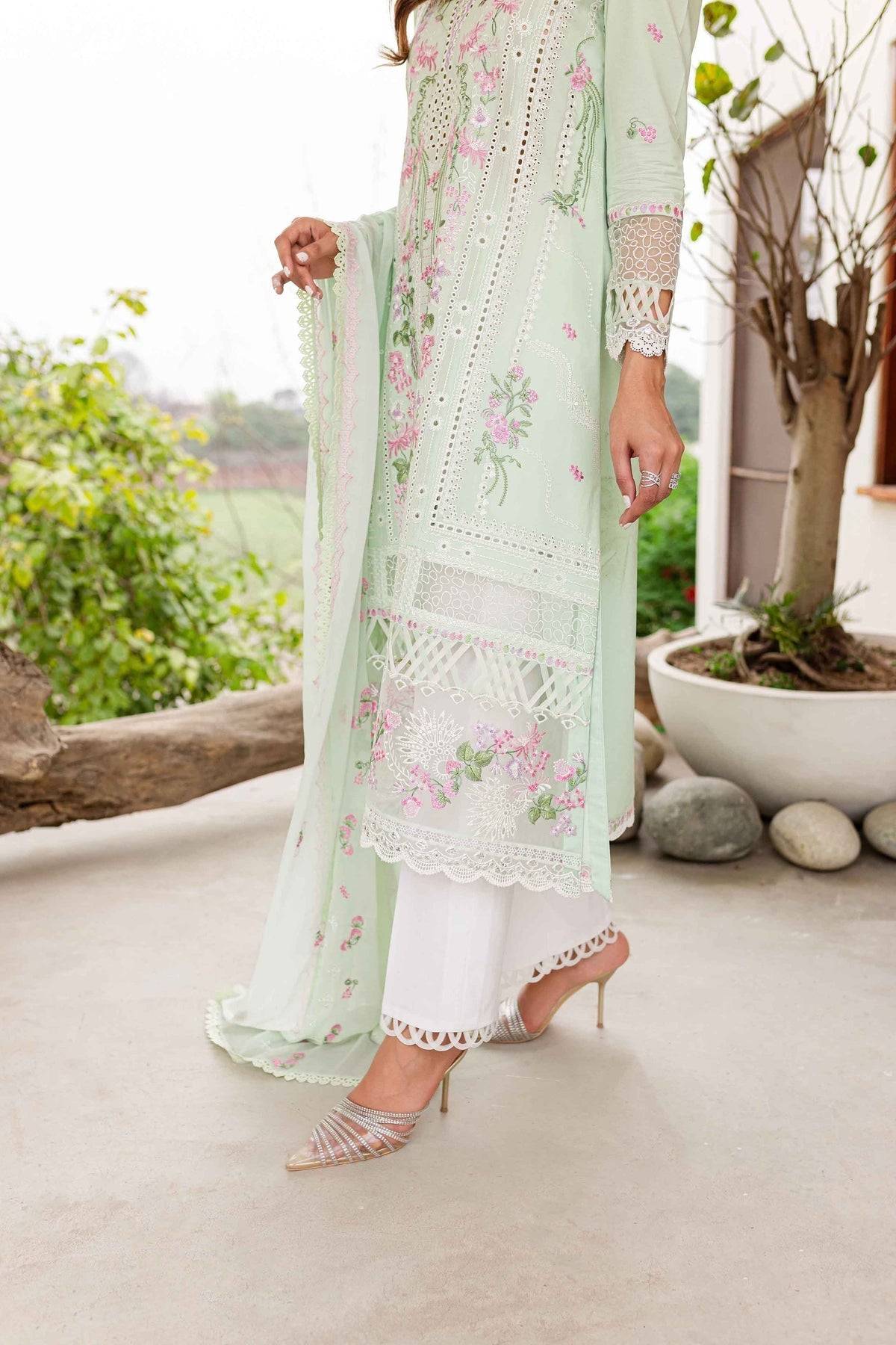 Sable Vogue | Shiree Lawn 24 | Mint Garden - Pakistani Designer Dress - by Sable Vogue | Type: Luxury - 100% Original at Saira Sultan