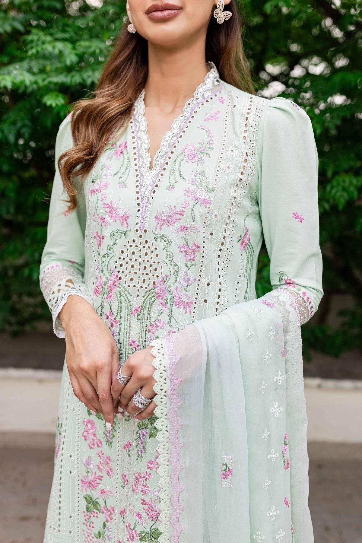 Sable Vogue | Shiree Lawn 24 | Mint Garden - Pakistani Designer Dress - by Sable Vogue | Type: Luxury - 100% Original at Saira Sultan