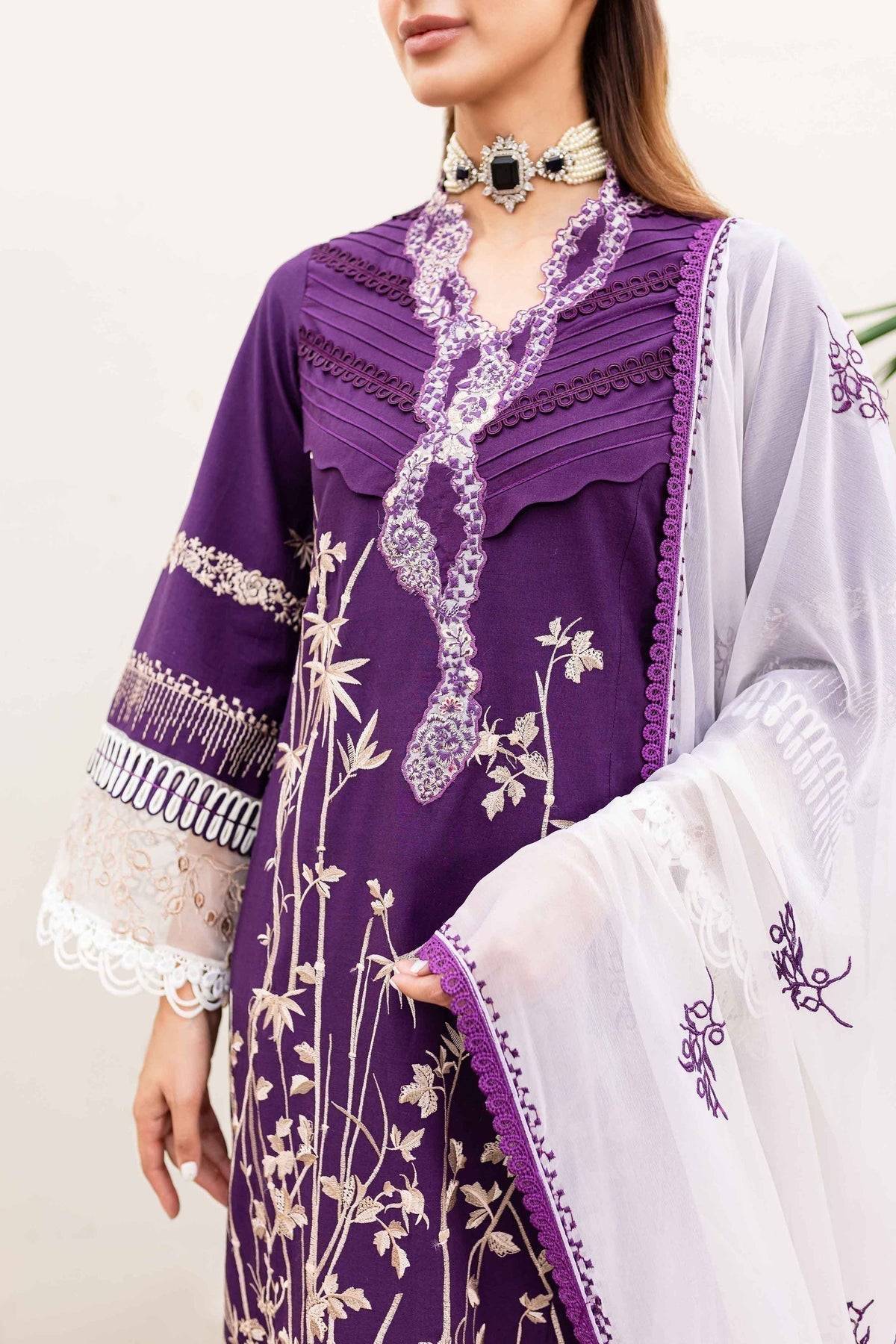Sable Vogue | Shiree Lawn 24 | Plum Orchid - Pakistani Designer Dress - by Sable Vogue | Type: Luxury - 100% Original at Saira Sultan