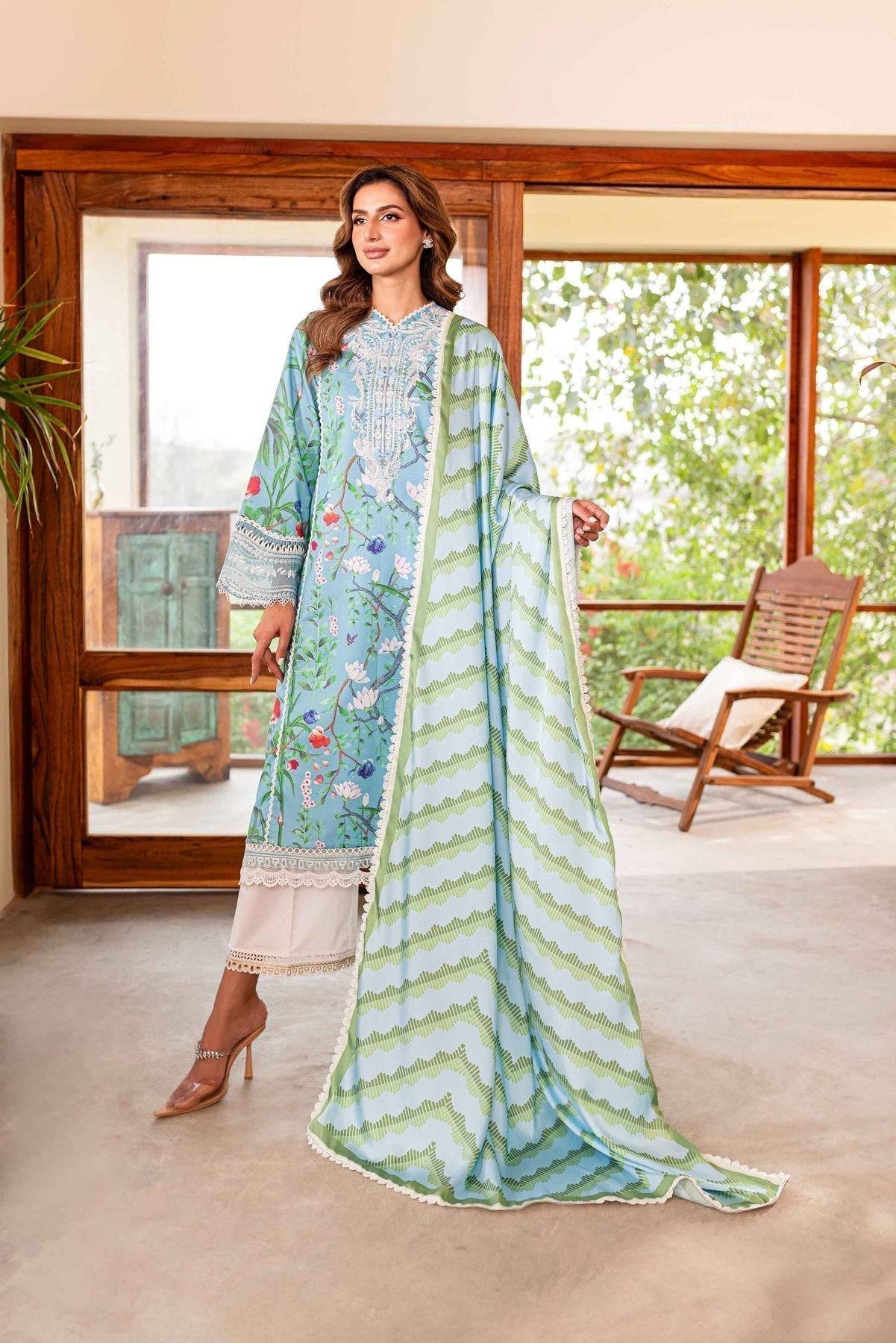 Sable Vogue | Shiree Lawn 24 | Flower Of Paradise - Pakistani Designer Dress - by Sable Vogue | Type: Luxury - 100% Original at Saira Sultan