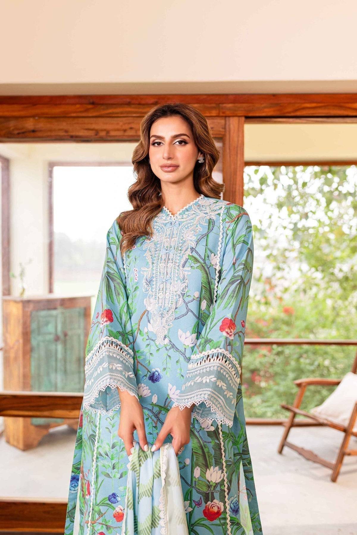Sable Vogue | Shiree Lawn 24 | Flower Of Paradise - Pakistani Designer Dress - by Sable Vogue | Type: Luxury - 100% Original at Saira Sultan