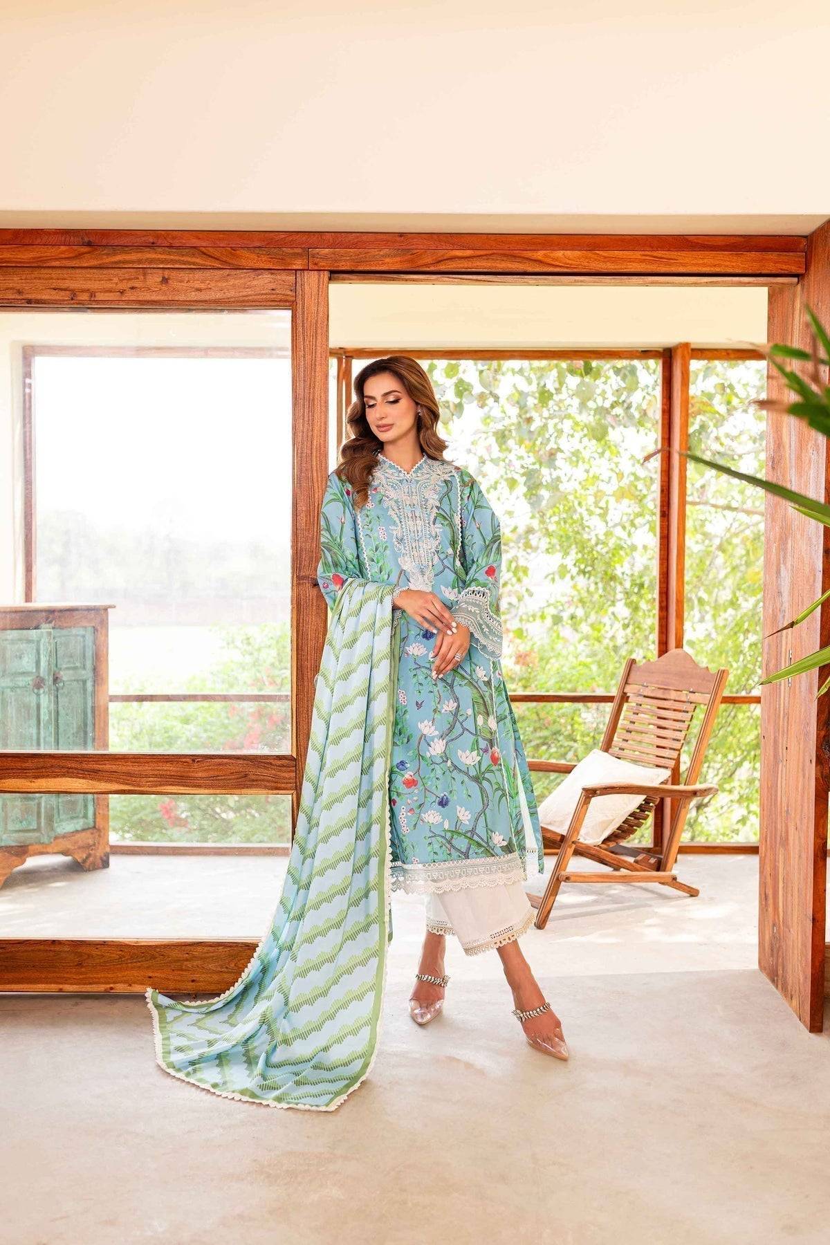 Sable Vogue | Shiree Lawn 24 | Flower Of Paradise - Pakistani Designer Dress - by Sable Vogue | Type: Luxury - 100% Original at Saira Sultan