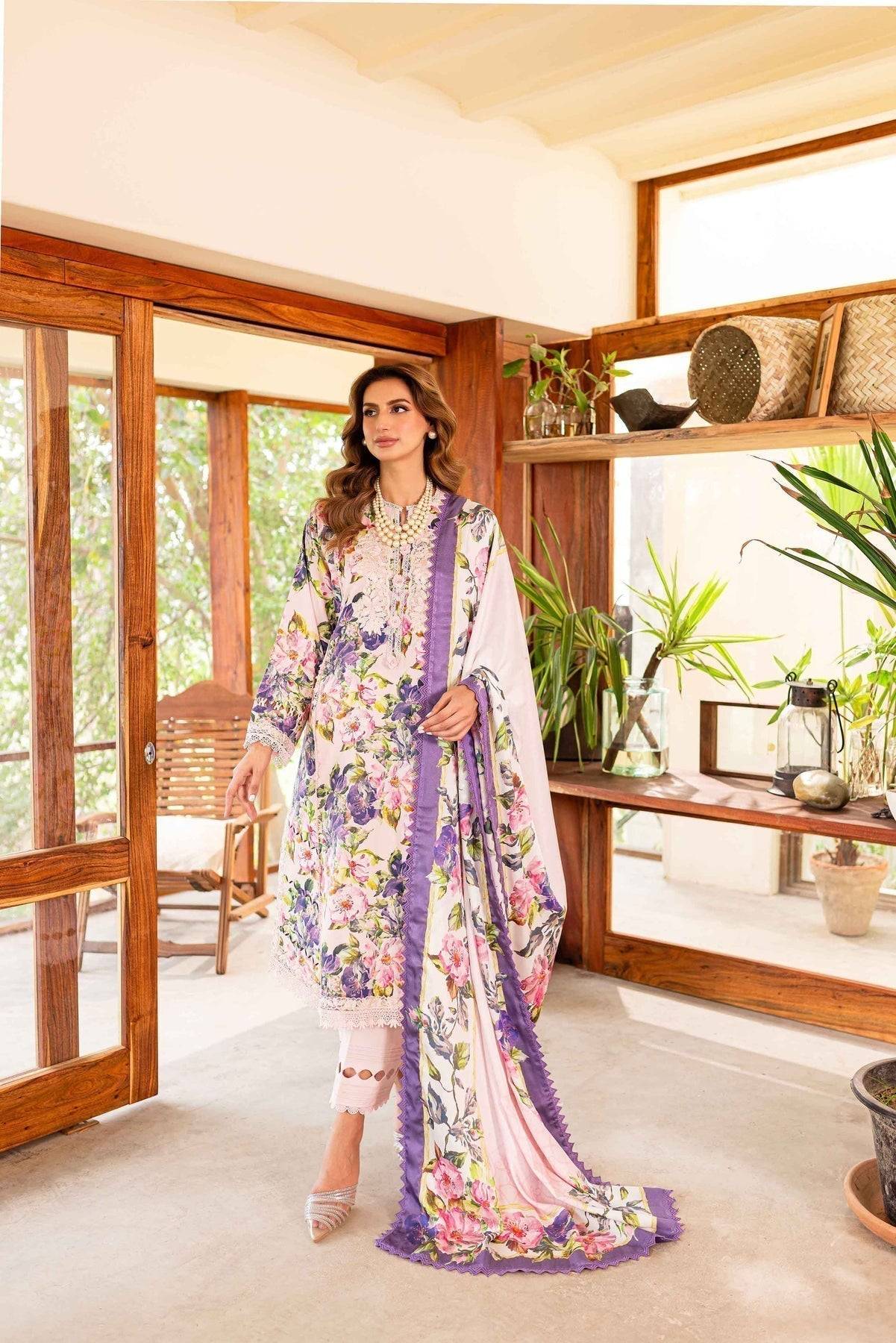 Sable Vogue | Shiree Lawn 24 | Pink Gardenia - Pakistani Designer Dress - by Sable Vogue | Type: Luxury - 100% Original at Saira Sultan