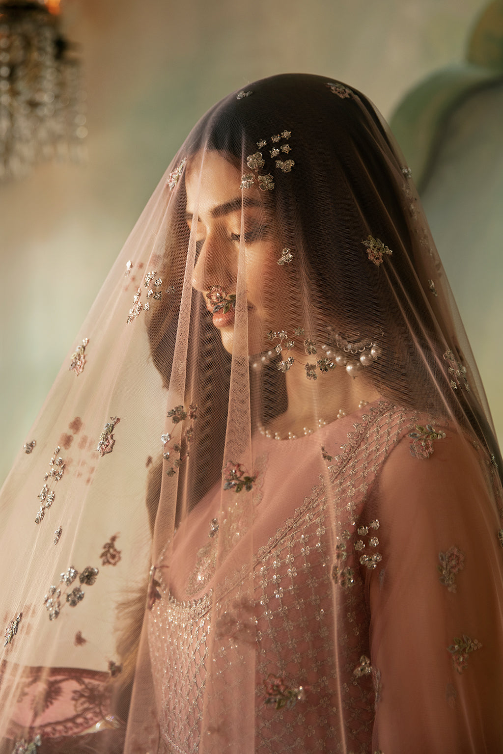 Saad Shaikh | Elana Wedding Formals | Aurelia Custom Size Pink Net