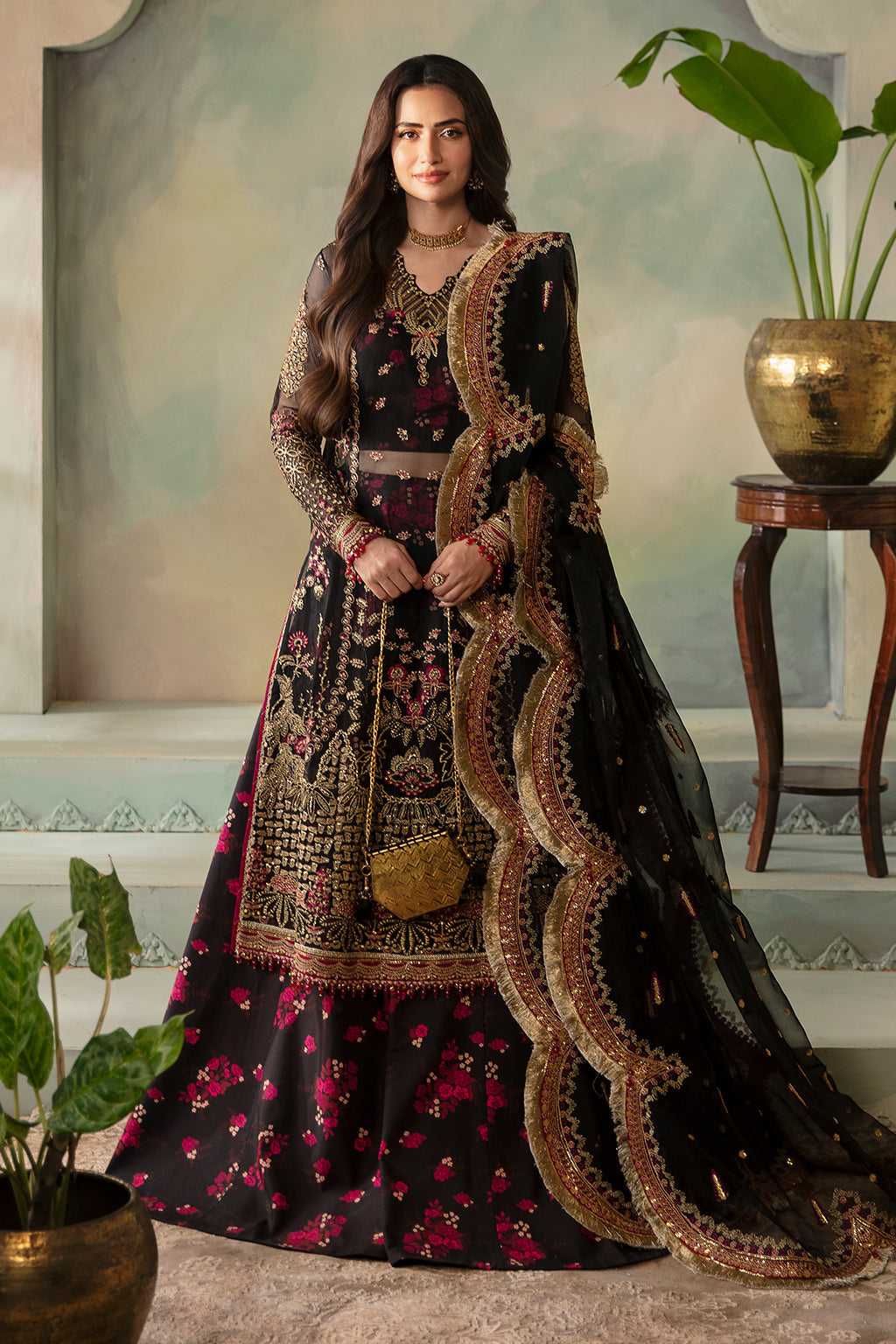 Saad Shaikh | Elana Wedding Formals | Kohinoor XS Black Organza