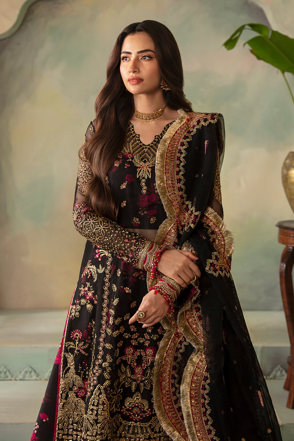 Saad Shaikh | Elana Wedding Formals | Kohinoor M Black Organza