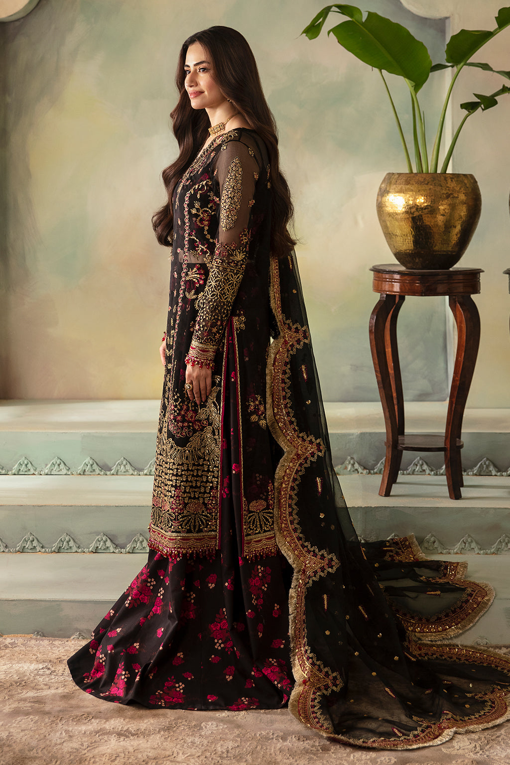 Saad Shaikh | Elana Wedding Formals | Kohinoor Custom Size Black Organza