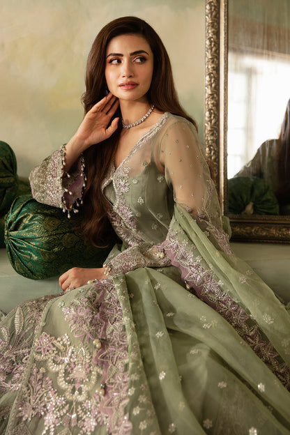 Saad Shaikh | Elana Wedding Formals | Azar XL Greenish Brown Organza