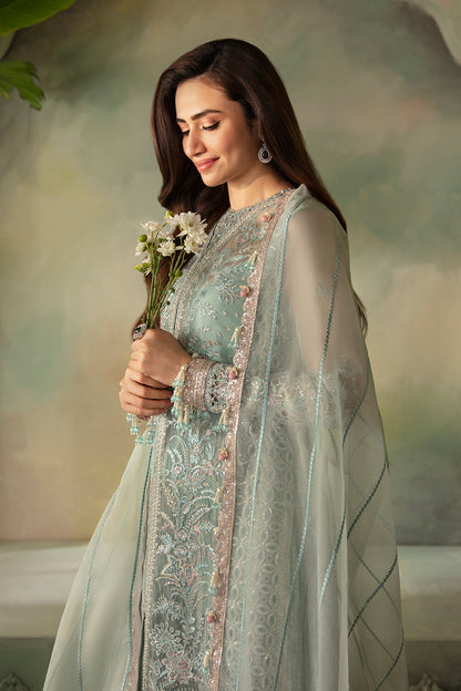 Saad Shaikh | Elana Wedding Formals | IRIS L Ice Blue Organza