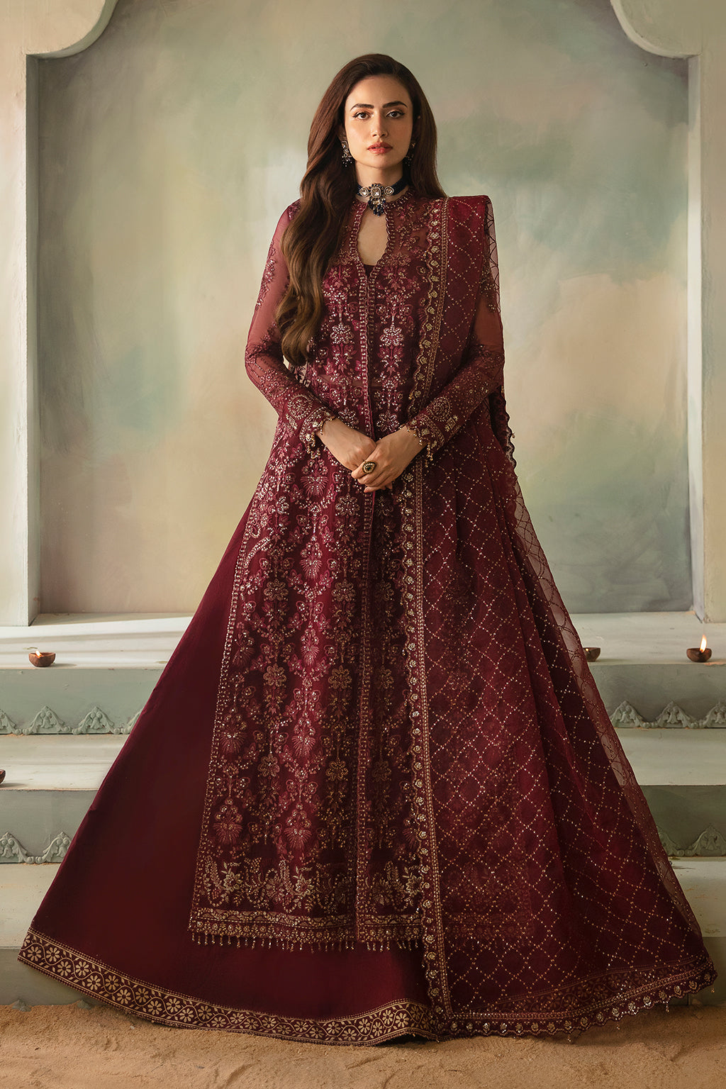 Saad Shaikh | Elana Wedding Formals | Leila XS Blood Red Organza