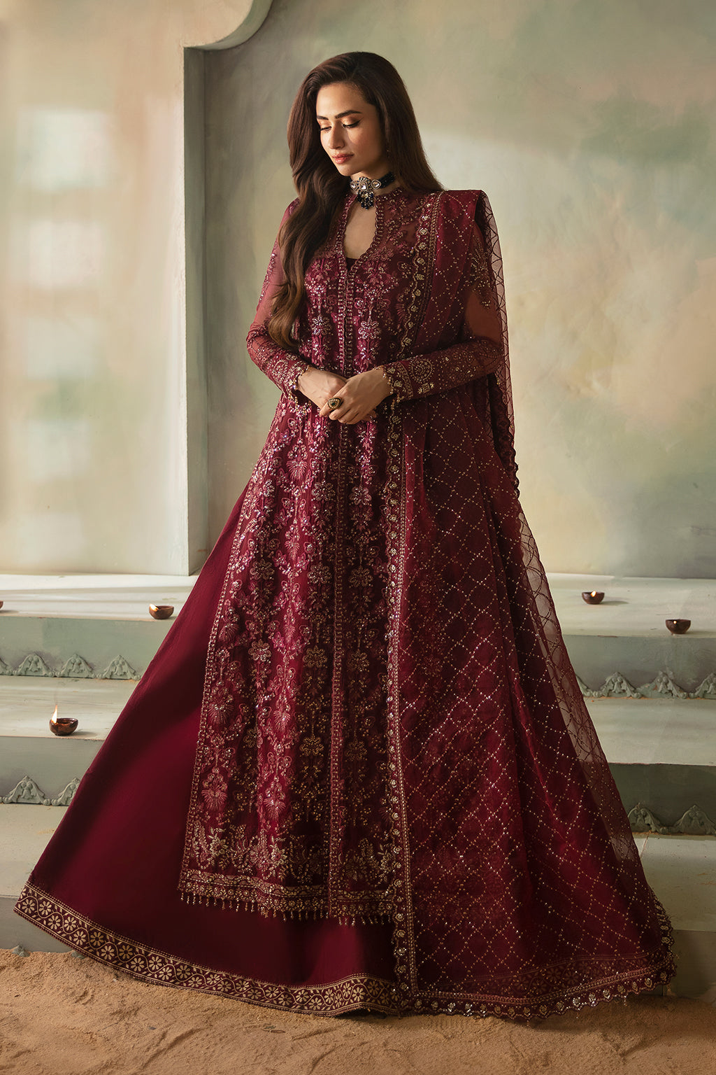 Saad Shaikh | Elana Wedding Formals | Leila L Blood Red Organza