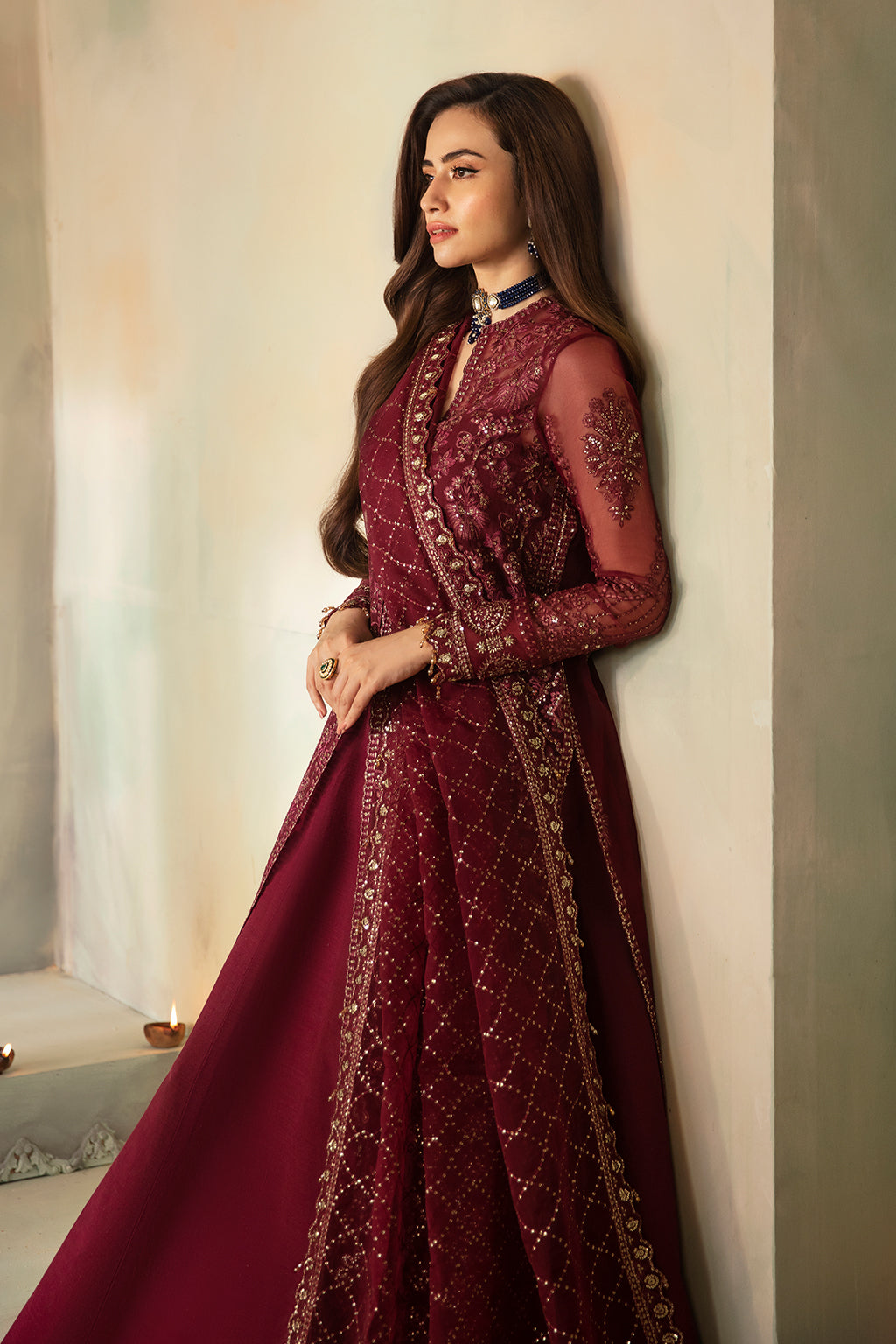 Saad Shaikh | Elana Wedding Formals | Leila M Blood Red Organza