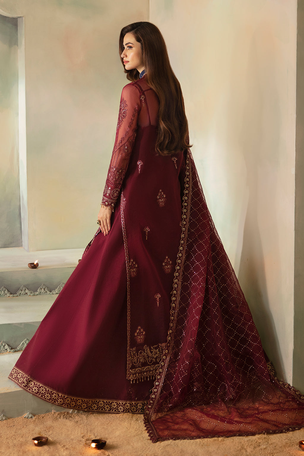 Saad Shaikh | Elana Wedding Formals | Leila S Blood Red Organza