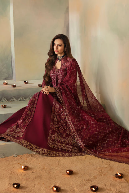 Saad Shaikh | Elana Wedding Formals | Leila Custom Size Blood Red Organza