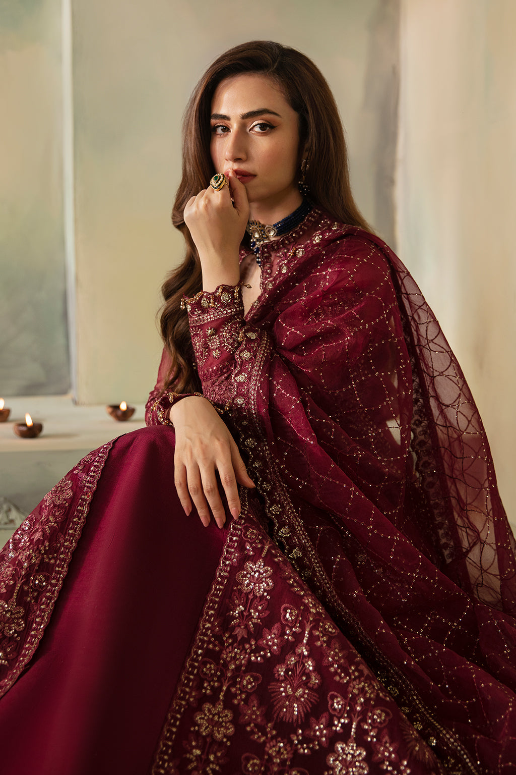 Saad Shaikh | Elana Wedding Formals | Leila XL Blood Red Organza