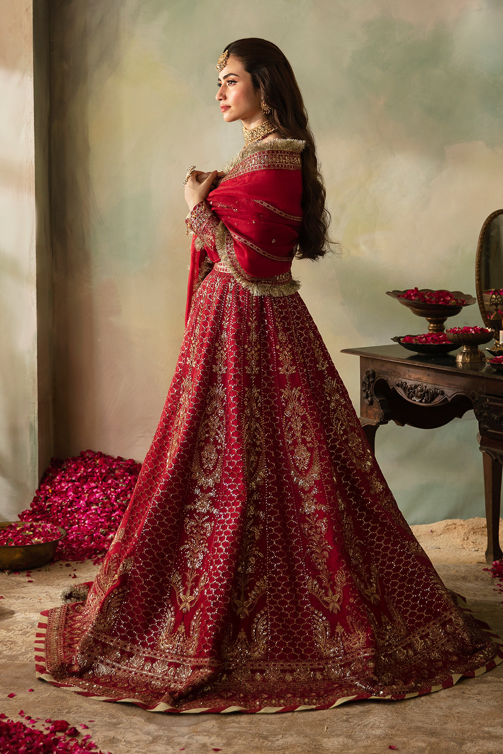 Saad Shaikh | Elana Wedding Formals | Cerise S Red Organza