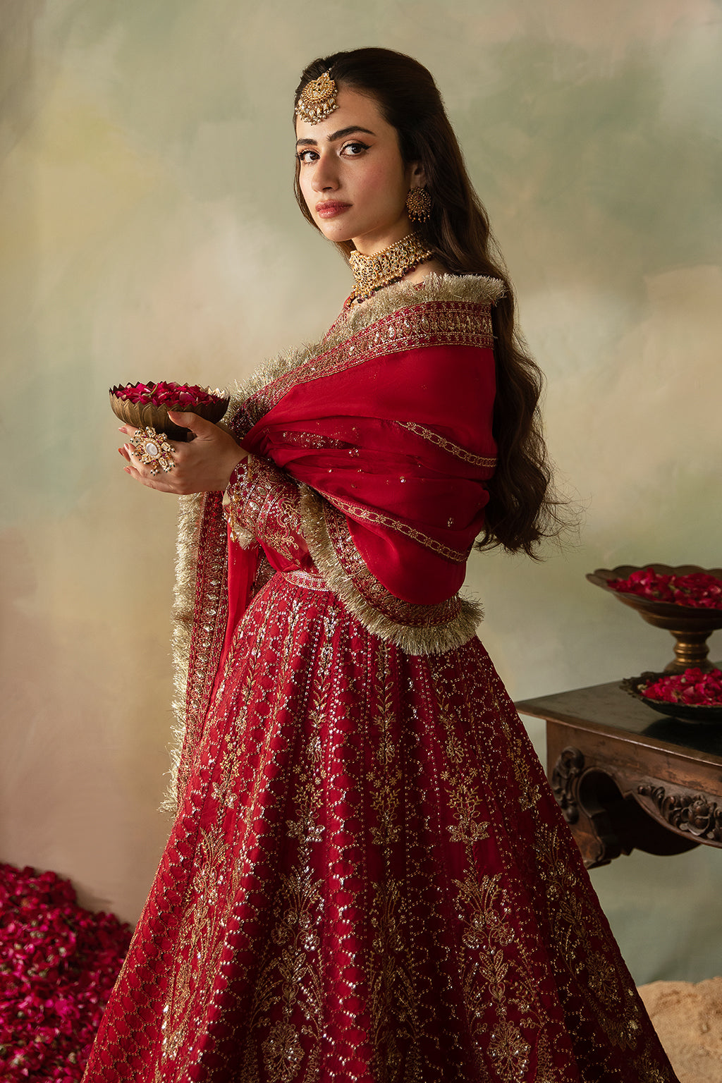 Saad Shaikh | Elana Wedding Formals | Cerise L Red Organza