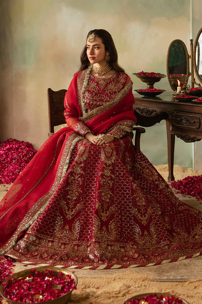 Saad Shaikh | Elana Wedding Formals | Cerise Custom Size Red Organza