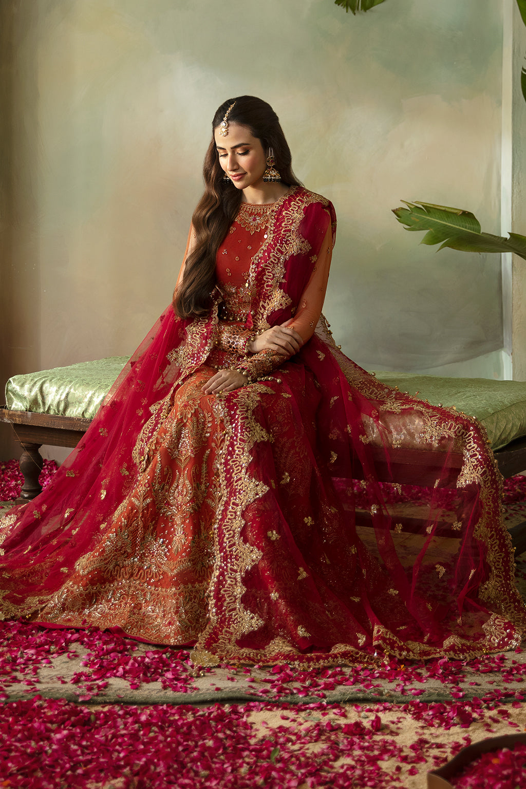 Saad Shaikh | Elana Wedding Formals |Raniya Custom Size Rust Net