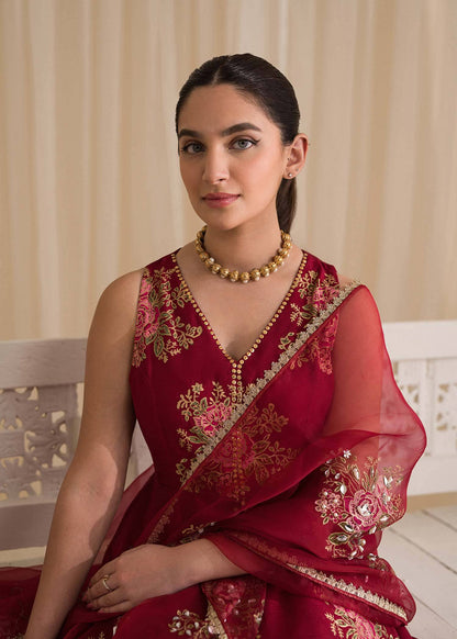 Sadaf Fawad Khan | Lyla Festive Pret | Deep Rose - Pakistani Designer Dress - by Sadaf Fawad Khan | Type: Formal - 100% Original at Saira Sultan