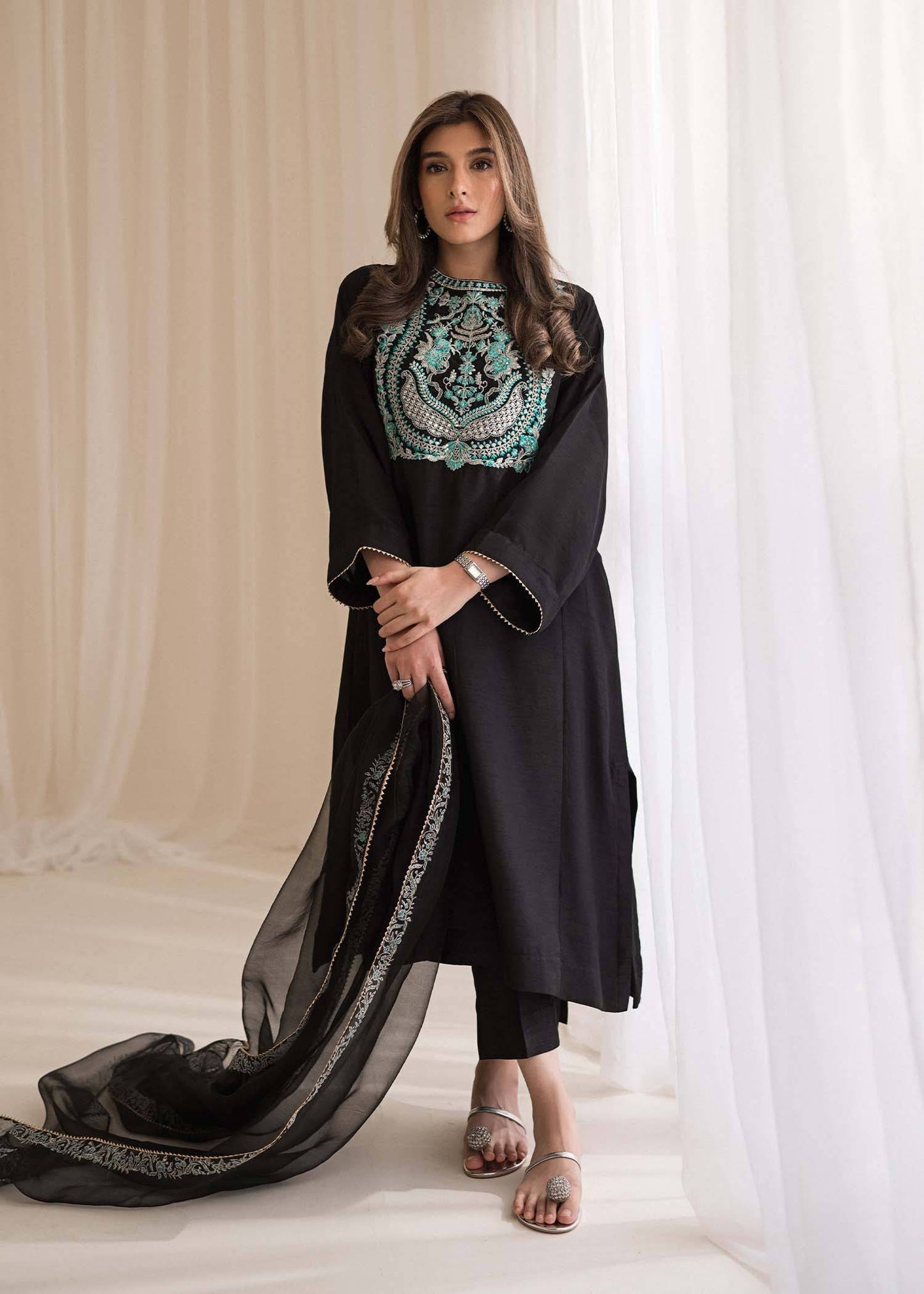 Sadaf Fawad Khan | Lyla Festive Pret | Black Pool - Pakistani Designer Dress - by Sadaf Fawad Khan | Type: Formal - 100% Original at Saira Sultan
